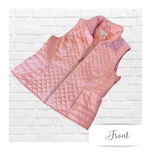 Christopher & Banks Pink Quilted Lightweight Outdoor Vest Women’s Size Small - Picture 2 of 10